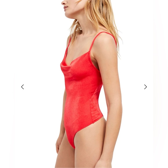 FP Bright Red Slinky Cow Neck Bodysuit - Picture 2 of 6